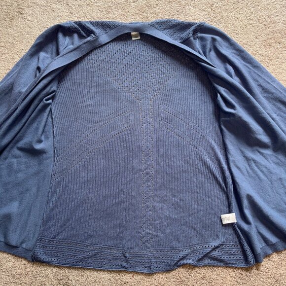Christopher & Banks Gray-Blue Open Front Lightweight Carigan L - Picture 5 of 8